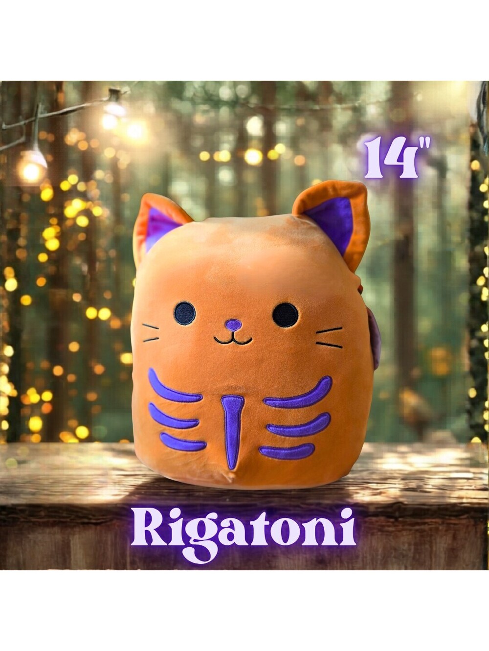 NWT Squishmallows Rigatoni the Skeleton Cat 14" RARE HTF